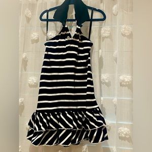 Adorable halter black and white dress super cute open back.